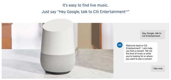 Citi Entertainment for Google Assistant